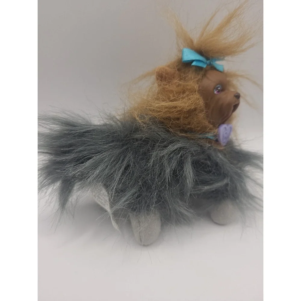 Barbie Pets Yorkie Yorkshire Terrier Dog Figure Brown Grey Mattel 1998‎ Rare
